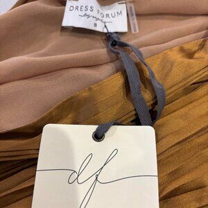 Ggold pleated asymmetrical dress